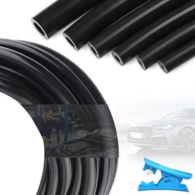 Vacuum Hose Automotive,5Ft 6PCS Silicone Vacuum Line with ID 1/8" 5/32" 3/16" 1/4" 5/16" 3/8",130PSI Max Pressure Engine Vacuum Tubing Hose Kit with Tube Cutter Car Accessories for Air/Water