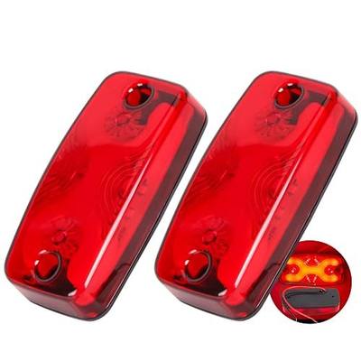 NEW SUN Superior 2Pcs Red Trailer Top & Side Marker Lights, Waterproof IP 67, Halo Neon Design for Turn, Stop, Tail Lamps for Truck, Camper, RV, Bus, 16 Super Bright LEDs, 4"x2" Lens Ultrawide Angle