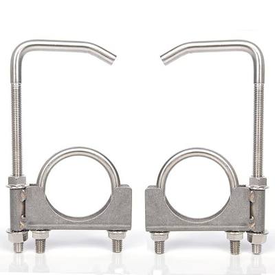 Universal 2 Inch Stainless Exhaust Clamp with Hanger Rod for 2" Exhaust Pipes