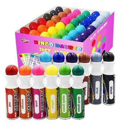 Yuanhe Bingo Daubers Dot Markers - Mixed Colors Set of 36 Pack-12Colors