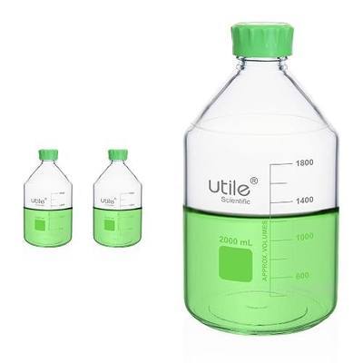 Utile 2 Pcs 2000ml Media Bottle Lab Media Bottles, PP Material Media Storage Bottle, 4038.2000.2