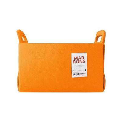 Collapsible Felt ORANGE Storage Bin Medium 11"x7.1"x7.1" – Foldable Basket with Handles for Closet, Storage, Laundry Room Organization, Decorative Storage Bins for Shelves, Cube Storage