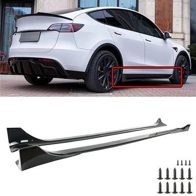 Side Skirt for Tesla Model Y 2020-2024 4PCS ABS Plastic Side Extension Splitter Rocker Panel (Glossy Black)
