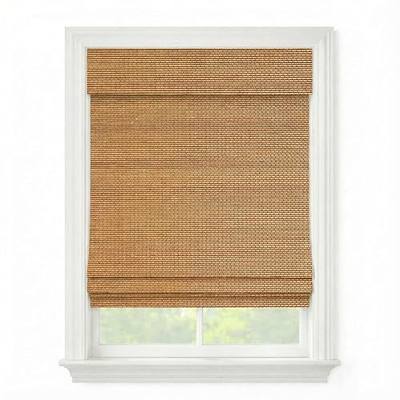 Cordless Woven Wood Roman Shades, Bamboo Shades Sizes 20 to 72 Wide and 24 to 72 High, Bamboo Mesh Natural