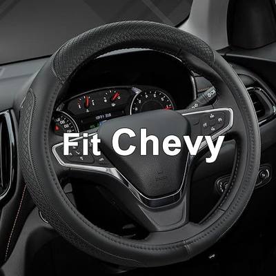 West Llama Customized Auto Car Steering Wheel Cover for Chevy 14.5-15 inches, Steering Wheel Cover for Chevrolet(Black Line-Standard Size)