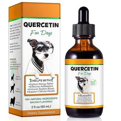 Quercetin for Dogs, Dog Quercetin Liquid Drops, Dog Quercetin Herbal Supplement Support Allergy Relief,Cellular Health, Immune Boost, Antioxidant -60 ml