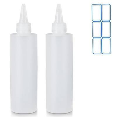 2 Pack 10 Oz (300ml) Condiment Squeeze Bottles, Leak Proof, Refillable | Condiment Container for Kitchen Use, Great for Ketchup, Mustard, Syrup, Sauces, Dressing and Oil