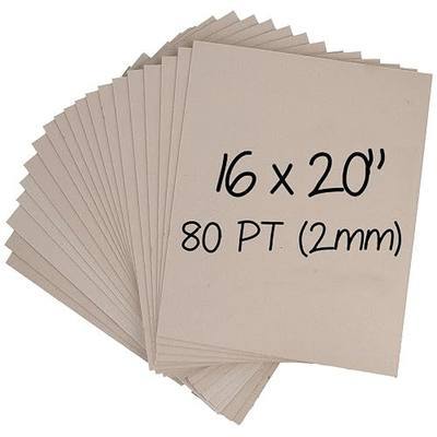 Heavy-Duty Chipboard Sheets 16 x 20 in, 80 PT (2mm) Thick, Acid Free | 20 Sheets of Chip Board for Binding Covers, Book Boards, Backing and Crafts, Sturdy Alternative to Thin Cardboard Sheets