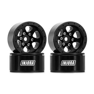INJORA 1.0 Aluminium Beadlock Wheel for TRX4M 1/24 1/18 RC Crawler(Black)