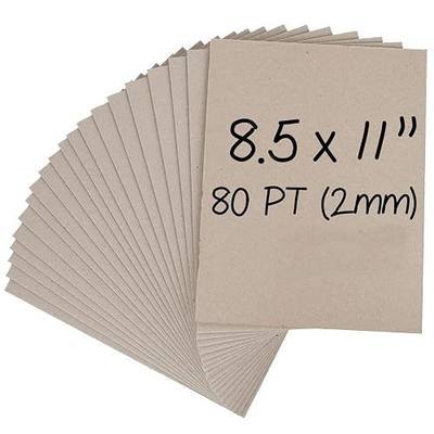 Heavy-Duty Chipboard Sheets 8.5 x 11 in, 80 PT (2mm) Thick, Acid Free | 20 Sheets of Chip Board for Binding Covers, Book Boards, Backing and Crafts, Sturdy Alternative to Thin Cardboard Sheets