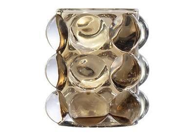 Amber Lennon Votive — by Alice Lane Home Collection — Sophisticated Amber Color — Classic Votive, Adorned with Distinctive Bubble Design — for Kitchen, Living Room and Special Occasions