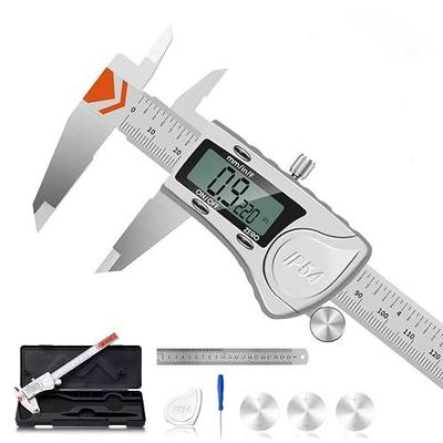 HARDELL Digital Caliper, IP54 Waterproof Caliper Measuring Tool with 3-Batteries & Extra Cover, All Stainless Steel Heavy-Duty Vernier Caliper Micrometer, Inch/MM/Fraction for DIY/3D-Printing