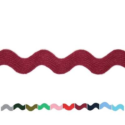 100% Cotton Burgundy Striped Ric Rac Trim - 5 Yards - Classic & Traditional Style - Wedding Occasion - Perfect for Clothing, Home Decor & Craft Projects