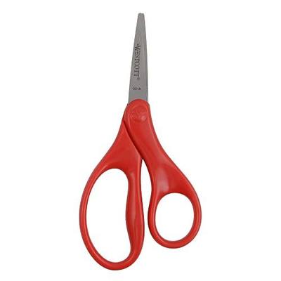 Westcott 5" Pointed-Tip Scissors for Kids Ages 6-8 - Durable School or Craft Scissors in Assorted Colors Red or Blue