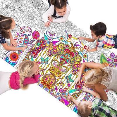 Giant Coloring Poster, Large Plant Coloring Activity Paper 75” x 31” Jumbo Size Versatile Paper DIY Painting Drawing Banner/Tablecloth for School Group Family Art Craft Activities Decoration