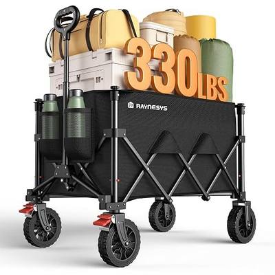 180L Wagons Carts Foldable with Wheels and Brakes for Camping Grocery | 330lbs Capacity Collapsible Foldable Wagon, All-Terrain Wheels,Heavy Duty Utility Wagon Cart for Camping Shopping Sports