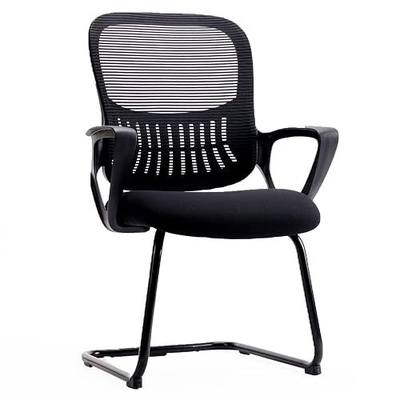 Sweetcrispy Reception Guest Chair Set of 1, Stationary Non Rolling Mesh Mid Back Computer Office Desk with Lumbar Support for Home Waiting Area Conference Room Bedroom