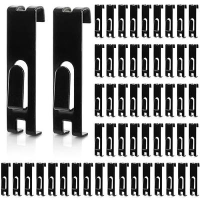 50 Pack Gridwall Hooks, Utility Notch Display Hook, Black Metal Gridwall Picture Hanger, Grid Wall Accessory for Art Clothes Painting, Panel, Pegboard, Shelf, Commercial Display