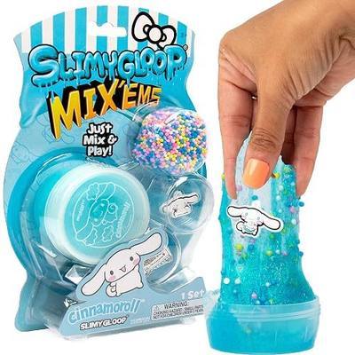 Cinnamoroll SLIMYGLOOP Mix’EMS Slime, Collectible Charm with Fun Add-Ins, Hello Kitty and Blue Glitter Slime, Sanrio Party Favors for Kids 8-12, Girls Toys Age 6-8, Sanrio Stuff