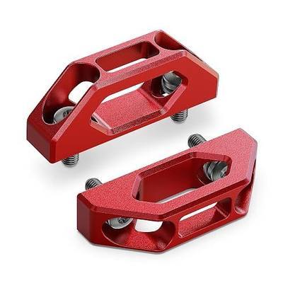 RENO Tie Down Hooks, Aluminium Trailer Bed Tie Down Anchors Compatible with 2007-2025 Tundra / 2005-2026 Tacoma / 2023-2025 Sequoia, Replaces OEM 66312-0C010, 663120C010 (Red,2PCS)