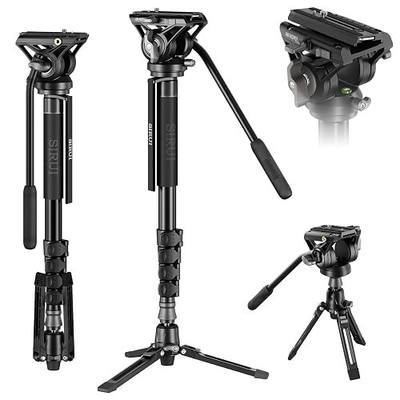 SIRUI Camera Monopod with Feet, 74" Lightweight Portable Travel Video Monopod with Pan Tilt Fluid Head for DSLR Camera Camcorder, Max Load 17.6lb/8kg, AM-MDP02