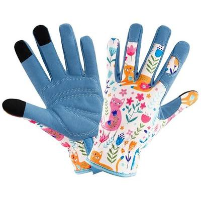 Gardening Gloves for Women, Touchscreen Printed Thorn-Proof | Non-Slip Work Gloves, Ideal Gift for Gardeners, Suitable for Yard Landscaping, Planting & Outdoor Gardening