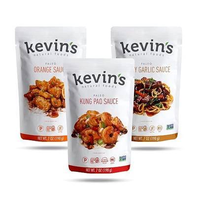 Kevin's Natural Foods Simmer Sauce, Orange/Kung Pao/Honey Garlic | Paleo Variety Pack, Stir-Fry Sauce, Gluten Free, No Preservatives, Non-GMO