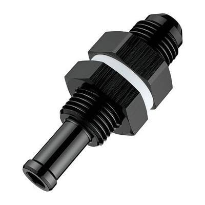 EVIL ENERGY 6AN Male Flare Bulkhead to 5/16 Hose Barb Fuel Tank Fitting Adapter Aluminum, Black