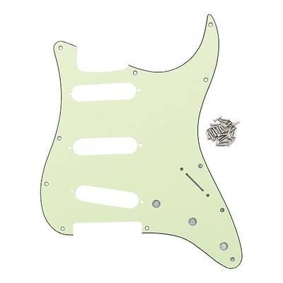 FLEOR 11 Holes ST Style Pickguard SSS Guitar Pickguard Pick Guard Scratchplate with Screws Set,3Ply Mint Green