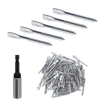 100Pack Eye Lag Screws for Wood 2" Eye Lag Screw with 1Pcs Eye Lag Driver Zinc Plated Carbon Steel Eye Lag Wood Screws Drop Ceiling with Attaching Hanger Wire to Joists