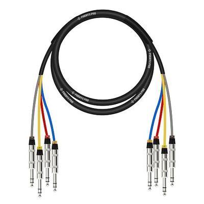 Phenyx Pro 4-Channel TRS Cable, 6 Ft Snake Cord, TRS Patch Wire, Balanced 1/4-Inch Cable, Color-Coded, 4-in-1 Design, 1/4" Audio Cord w/24 AWG OFC Copper (PCBL-QR4IN1-6)