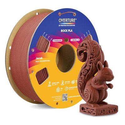 OVERTURE Rock PLA Filament 1.75mm, Marble PLA 3D Printer Filament 1kg Spool (2.2lbs), Dimensional Accuracy +/- 0.02 mm, Fit Most FDM Printer (Rock Rainbow)