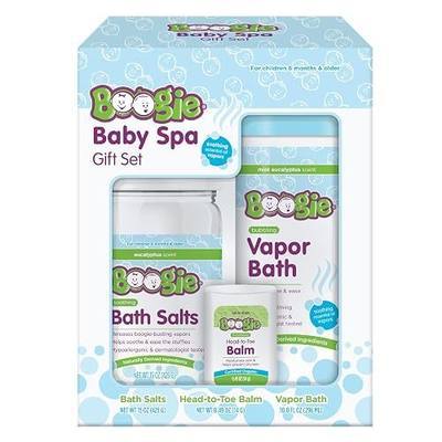Boogie Wipes - Spa Kit, Bath Salts, Vapor Bath & Chest Rub Stick | Includes Boogie Kids Bath Salts, Eucalyptus, 15 oz, Vapor Bath 10 Fl oz, Chest Rub Stick 0.49 oz