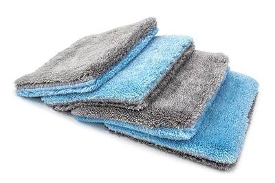 Autofiber Flat Out Microfiber Car Wash Pad - Pack of 4, Blue/Gray (9 inch x 8 inch)