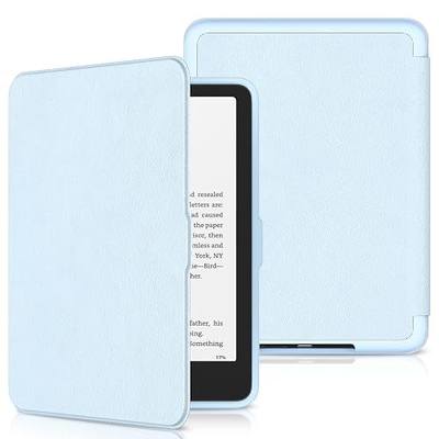 Sanyetral New Kindle Paperwhite 2024 Case 7" (12th Generation) | Slim PU Leather Kindle Colorsoft Signature Edition Case with Soft TPU Back and Auto Sleep/Wake, Not for TCL Kobo -Light Blue