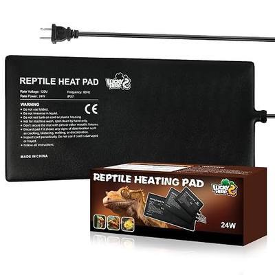 LUCKY HERP Reptile Heat Pad 8x18 Inch 24W Under Tank Terrarium Heating Mat, Reptile Heat Mat, Reptile Heating Pad for Turtle, Lizard, Hermit Crab, Frog, Snake