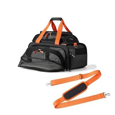pidipiti 17x12.5x8.5 Soft-Sided pet Carrier,for Extra-Small Dog/Medium cat | top and 1 side Expandable,TSA Approved,for jetblue and Other Airlines only Have 8.5'' Height Space underseat