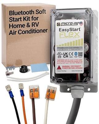 MICRO-AIR EasyStart FLEX 398 Bluetooth Soft Start Kit for Air Conditioner | Includes Installation Kit, For RV & Commercial Use, Works with Generators, Reduces Power Surge, Supports 75,000 BTU (6 Ton)