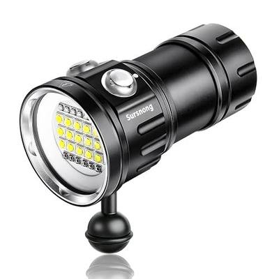 Noctilume N15 6000 Lumens Dive Light - Professional Underwater Video Light with 90 CRI, 6500K White Light, for Scuba Diving/Underwater Photography/Videography (IP68 Waterproof, 80m Depth)