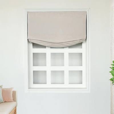 Lily Cordless Relaxed Roman Window Shades, Custom Linen Blackout Roman Shades for Windows, Room Darkening Roman Blinds for Bedroom, 1 Shade, Relaxed