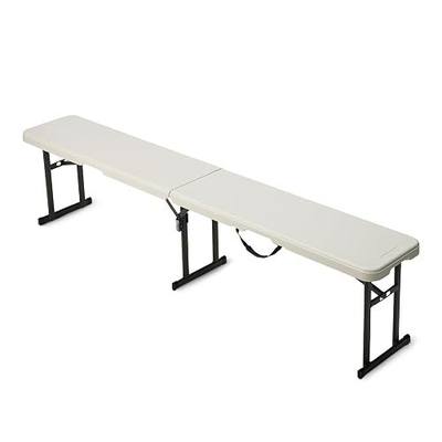 Amazon Basics 6ft Foldable Bench for Indoor & Outdoor Use with Carrying Handle, White