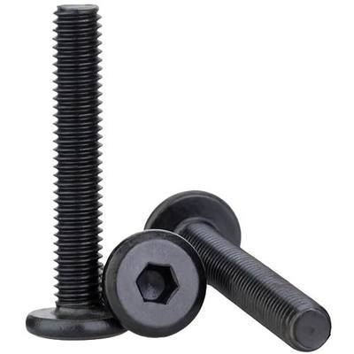 M3 x 30mm 20 Pcs Flat Round Head Hex Socket Cap Screws, 304 Stainless Steel Bolts, Fully Threaded, Black Oxide Finish, Furniture, DIY, 3D Printing
