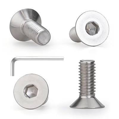 M3 x 8mm 80 Pcs Flat Head Socket Cap Screws, Countersunk Bolts, DIN 7991, 304 Stainless Steel, Fully Threaded, Bright Finish, Allen Hex Drive, Includes Hex Wrench, for Furniture, DIY, 3D Printing