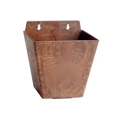 Root & Vessel Self Watering Wall Planters for Indoor or Outdoor Plants, Unique Marbled Wall Pot, Made of Eco-Friendly Blend of Stone and Plastic, Rust, 5.5"