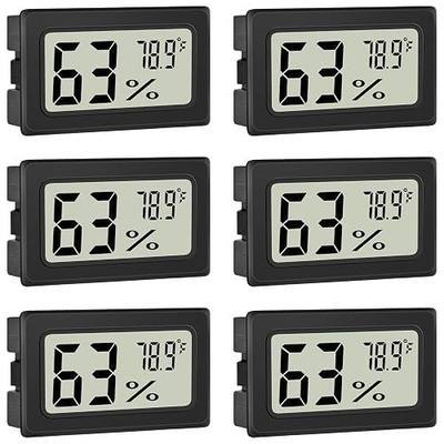 Humidity Meter Indoor Thermometer 6-Pack Mini Digital Thermometer Hygrometer Indoor Temperature Humidity Meters Gauge LCD Display Fahrenheit (℉) for Greenhouse, Reptile Tank, Cellar, Closet
