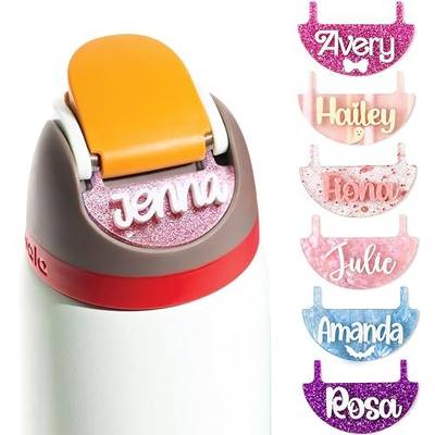 Custom 3D Name Plate Compatible with Owala Water Bottle 24oz 32oz 40oz | 100 Color Options, 13 Font Options, Personalized Name Plate Freesip Topper Made of high-quality acrylic.