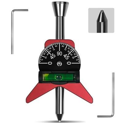Upgraded Pipe Center Finder Tungsten Punch Measure From 1.5" To 6"Diameter | Portable Pipefitter Tools with Ultra-High Hardness Punch,2.75" Y-Shape W/Adjustable Dial Bubble Protractor Flange Center