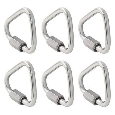 M3.5 Delta Quick Links Triangle 1/8 Inch, 6 Pcs | 316 Stainless Steel, Locking Quick Connector, Heavy Duty Chain Connector, 330lbs Capacity