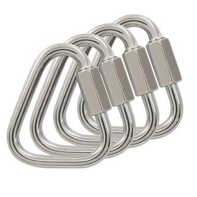 M5 Delta Quick Links Triangle 3/16 Inch, 4 Pcs | 316 Stainless Steel, Triangle Locking Quick Connector, Heavy Duty Chain Connector, 716lbs Capacity