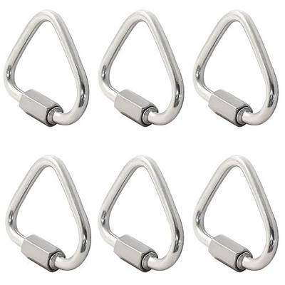 M4 Delta Quick Links Triangle 5/32 Inch | 316 Stainless Steel, 6 Pcs, Locking Quick Connector, 440lbs Capacity